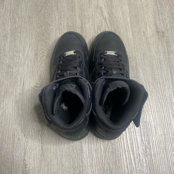 Nike Air Force 1 Hi Top GS Boys Shoe Size 6Y 314195-004 Black Preowned - Picture 5 of 7